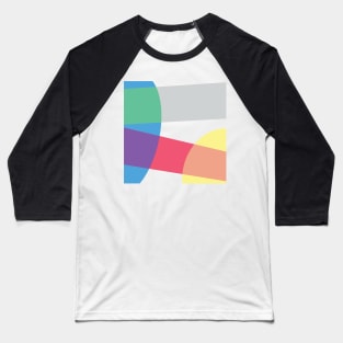 Colorful Abstract Geometry Lines Baseball T-Shirt